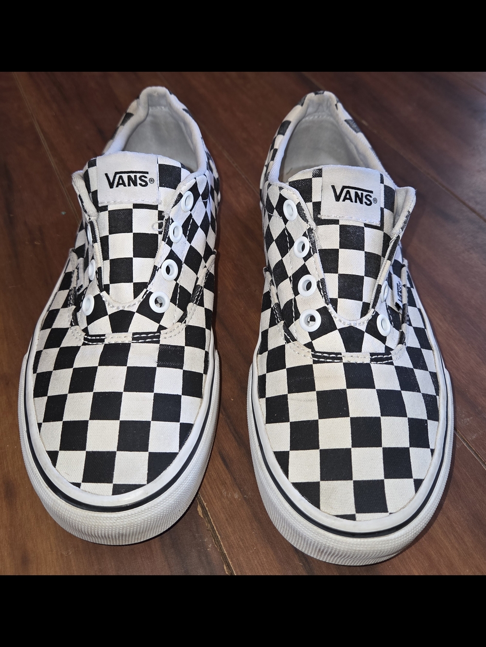 GUC Women's Classic Vans Checkerboard Lace Up Or Slip On Black & White